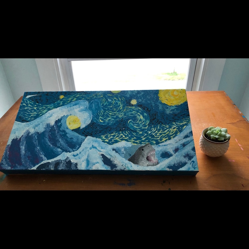 Painting of a shark ~shark in the night~ - Picture 4 of 5